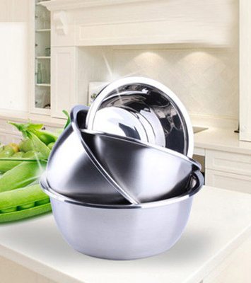 天浩日用雜品商行 專業(yè)供應(yīng)0.5厚無(wú)磁反邊調(diào)料缸及不銹鋼湯盆